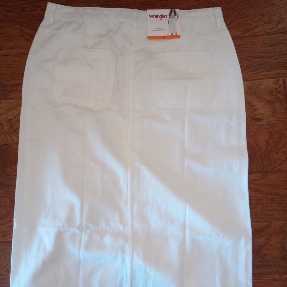 Wrangler Women's Size 16 White Denim Button Midi Skirt NWT - Picture 4 of 5